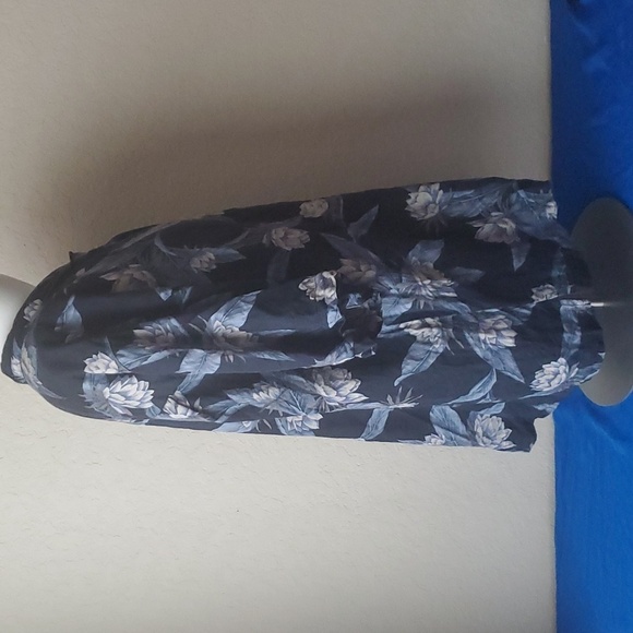 Bermuda Bay Blue Silk Men's XL Floral Short Sleeve Pocket Shirt - Picture 4 of 14